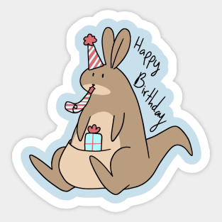 Happy Birthday Kangaroo Sticker